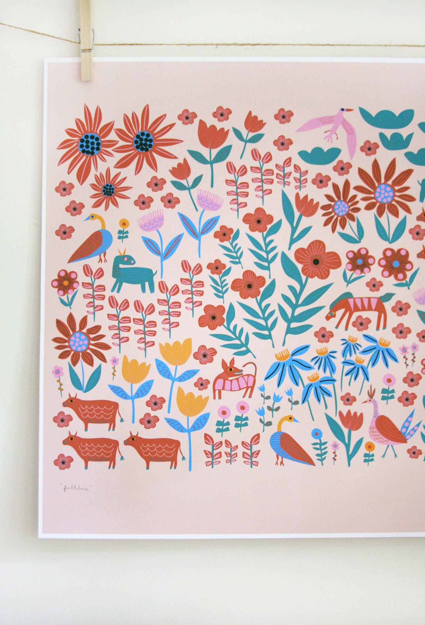 Folklore Peach Print vendor-unknown