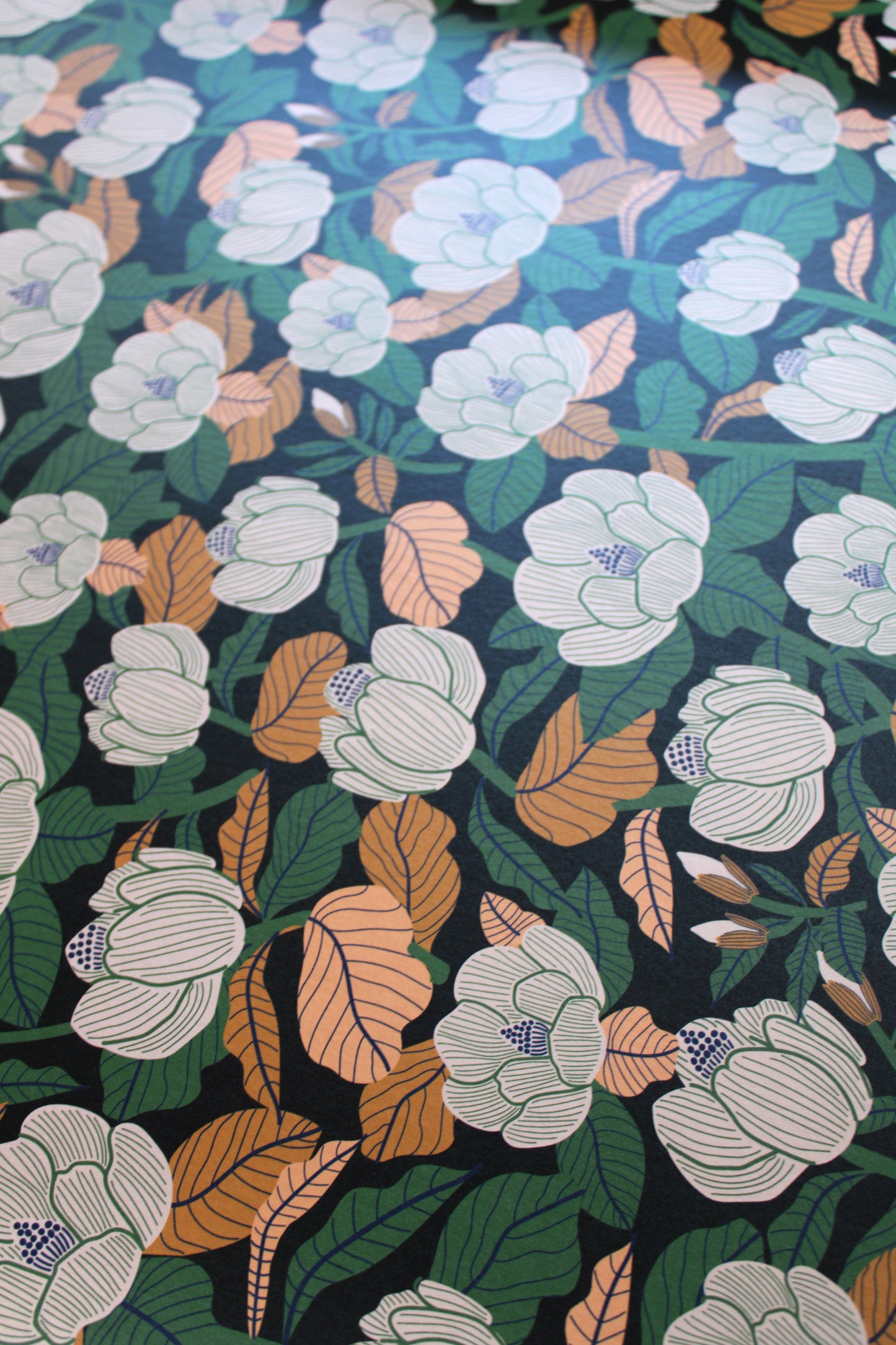 Magnolia Wallpaper Black Peel and Stick