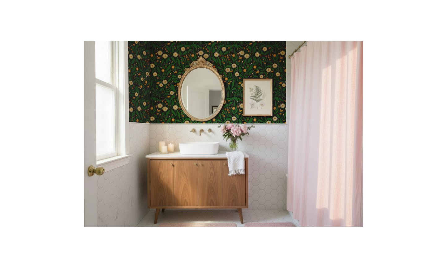 Dandelion Wallpaper Black