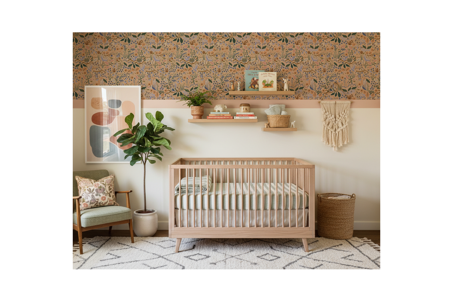 Wildwood Garden Wallpaper Peach Peel and Stick