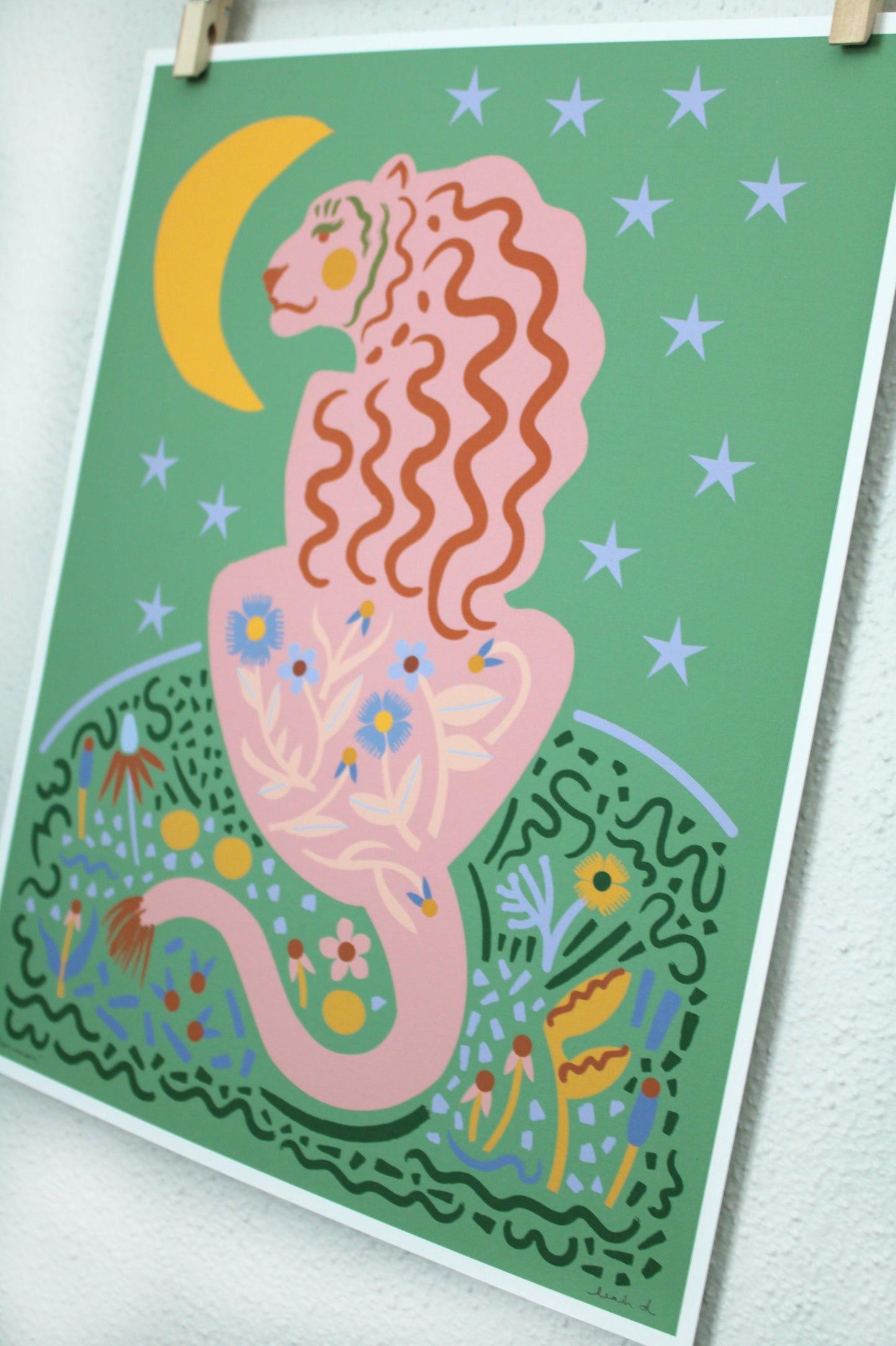 Lion Moon Print Leah Duncan