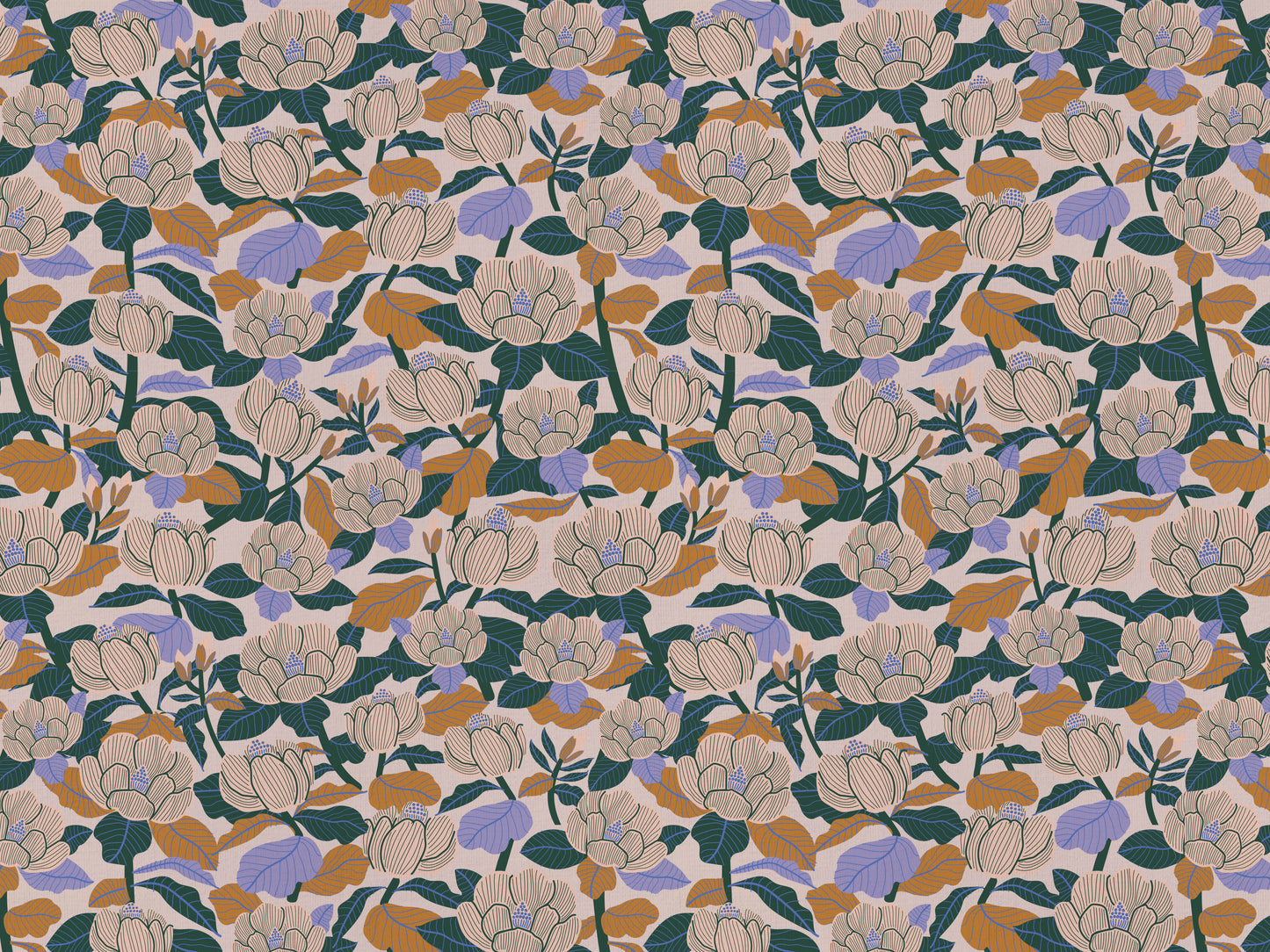 Magnolia Cotton Linen Fabric Morning Glory