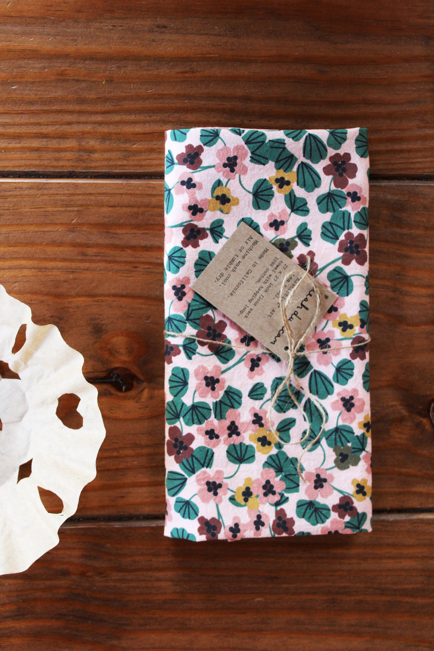 Nasturtium Art Tea Towel Leah Duncan