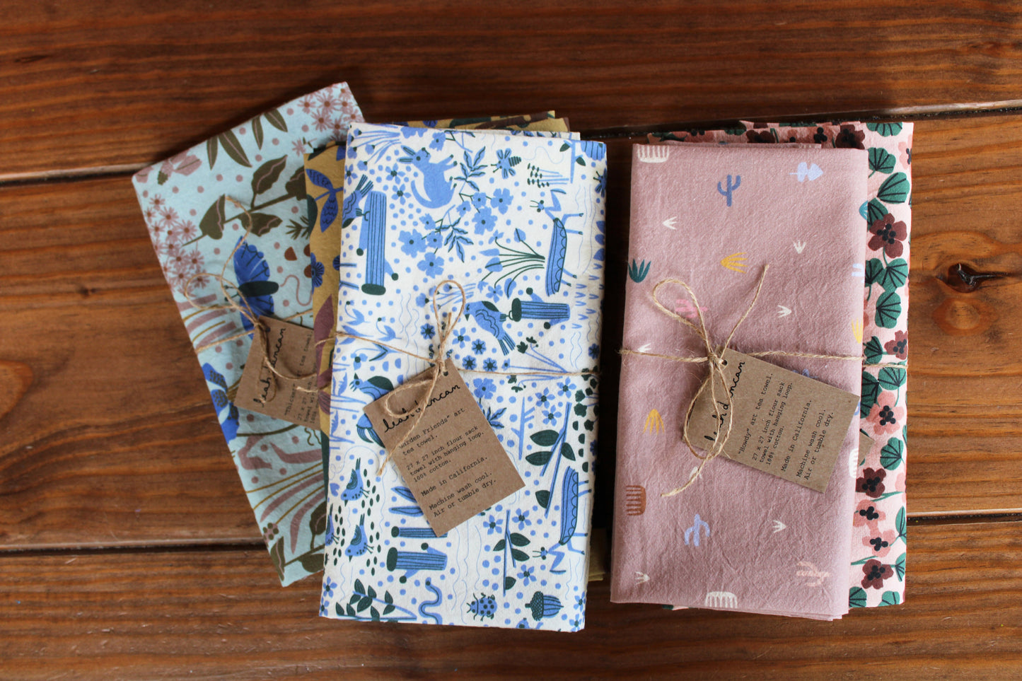 Garden Friends Art Tea Towel Leah Duncan