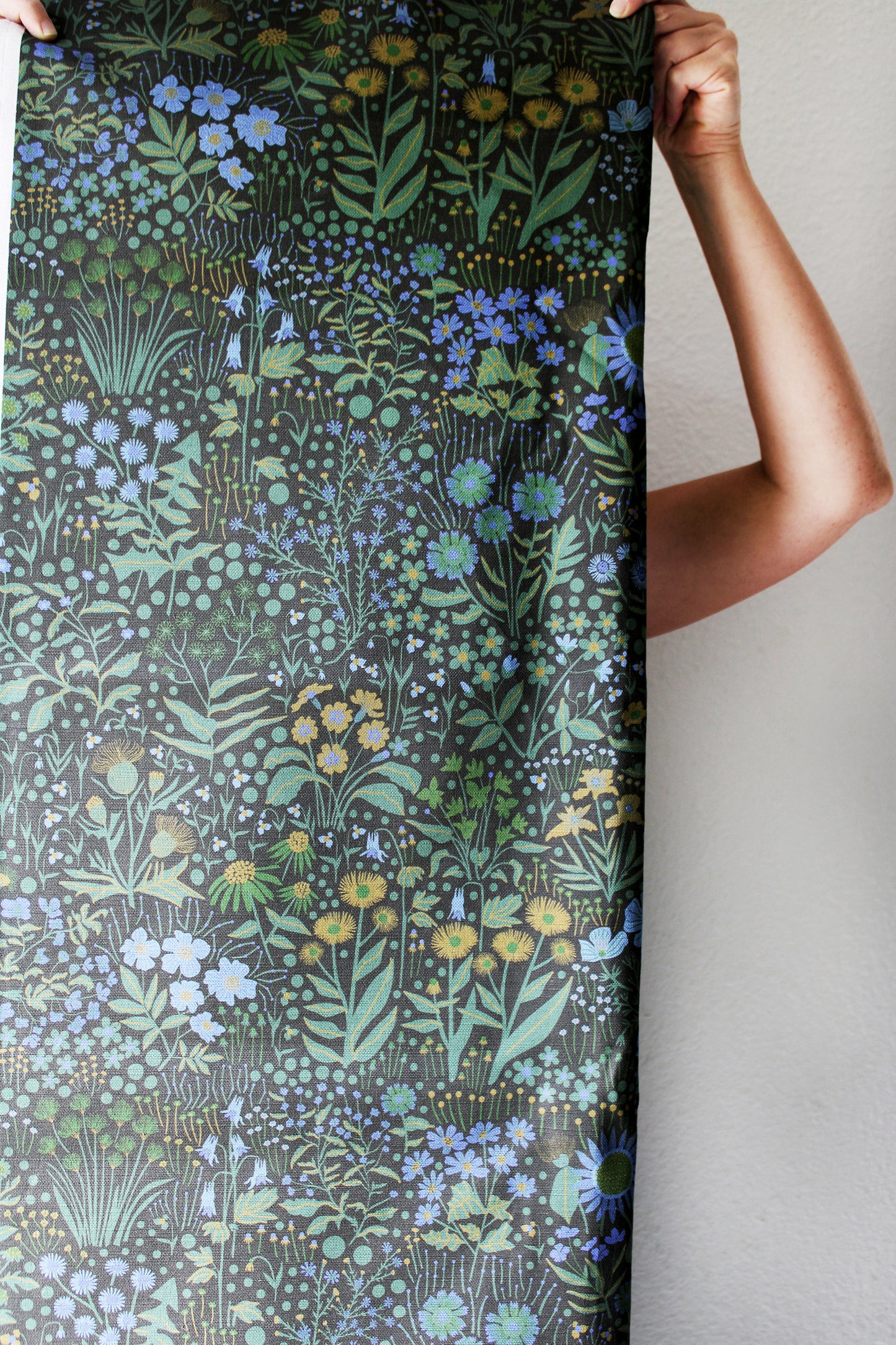 Wildflower Cotton Linen Fabric Forest