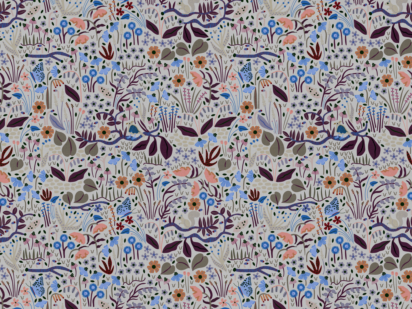 Wildwood Garden Cotton Linen Fabric Natural