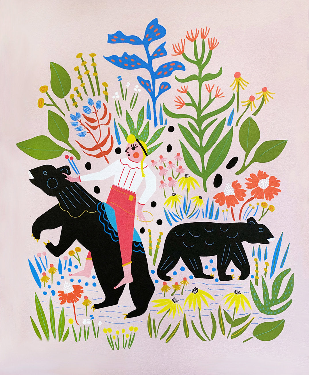 Bear Girl Print vendor-unknown