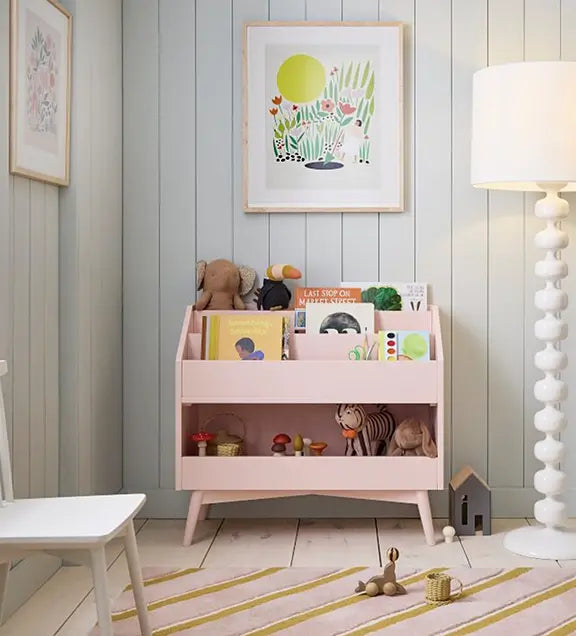 Leah Duncan Art print in West Elm playful nursery decor uplifiting girls