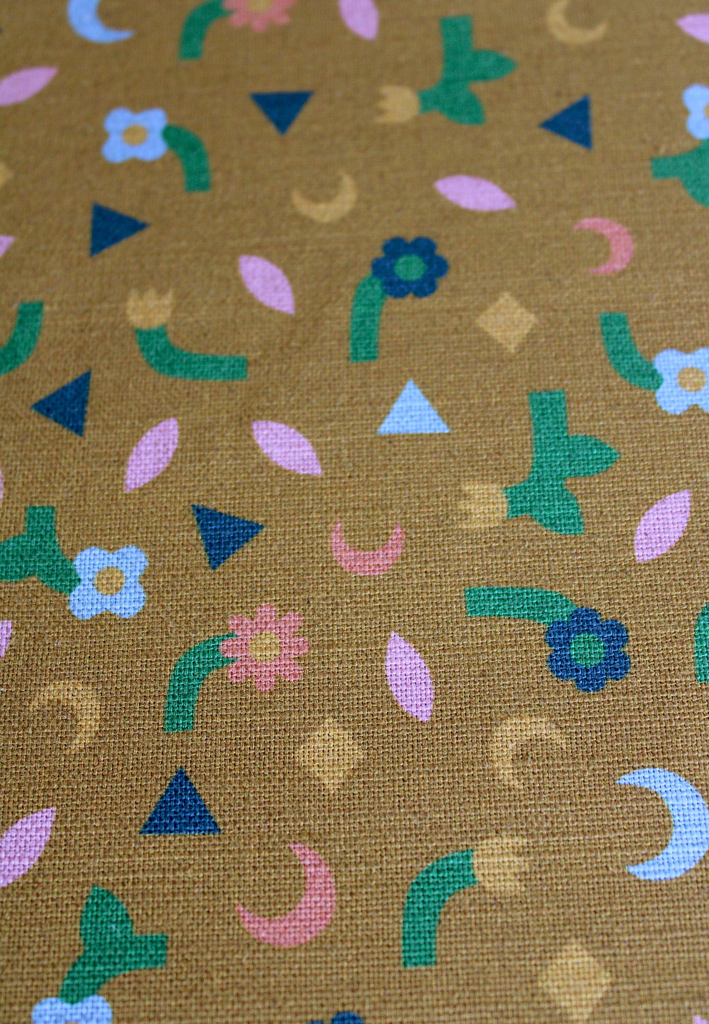 Confetti Cotton Linen Fabric Golden