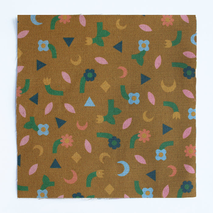 Confetti Cotton Linen Fabric Golden