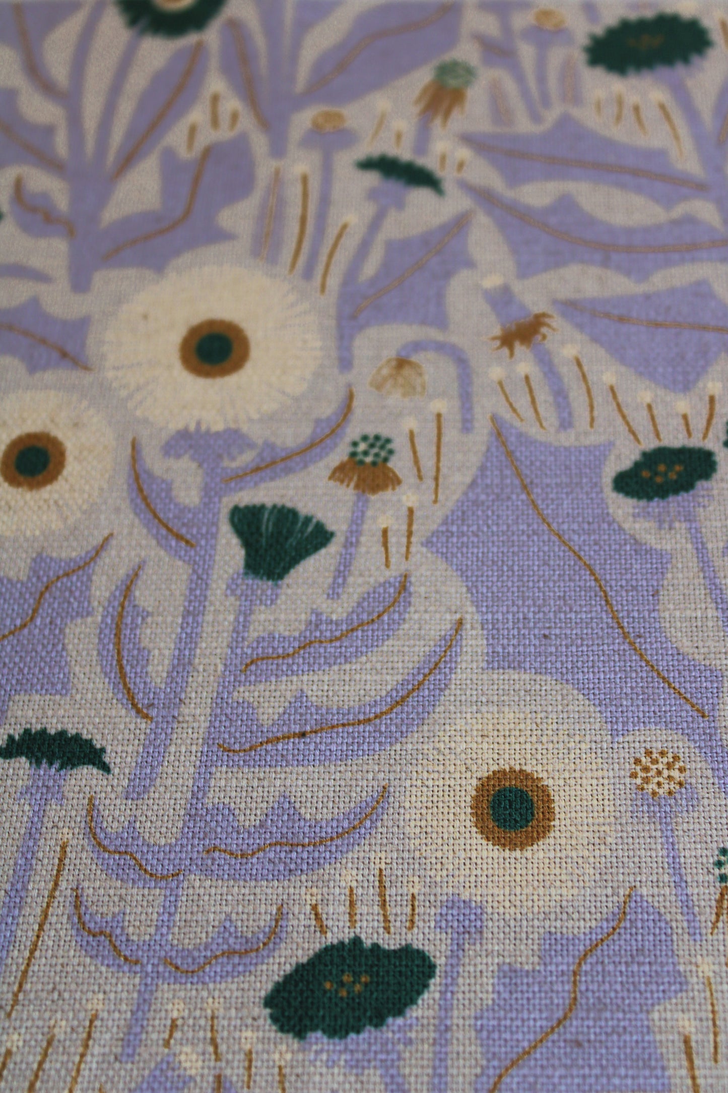 Dandelion Cotton Linen Fabric Blue