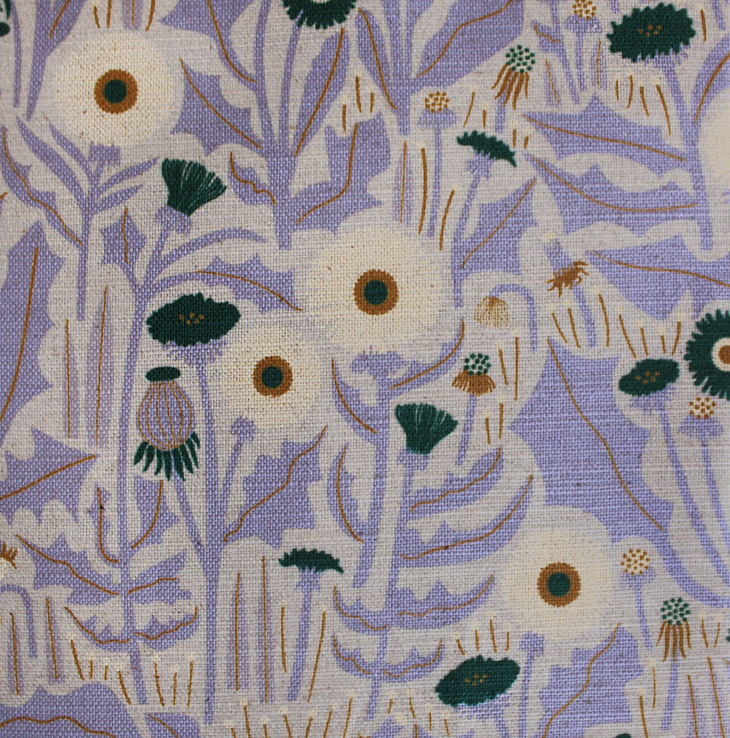 Dandelion Cotton Linen Fabric Blue