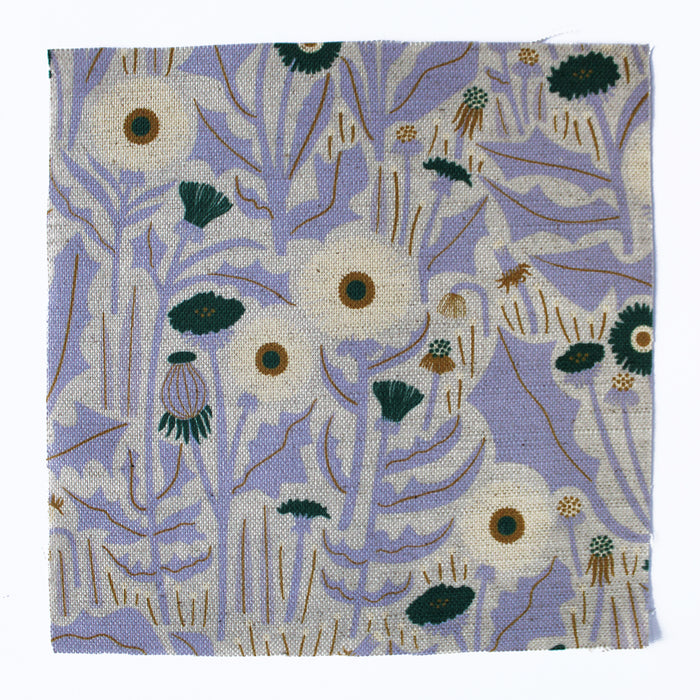 Dandelion Cotton Linen Fabric Blue