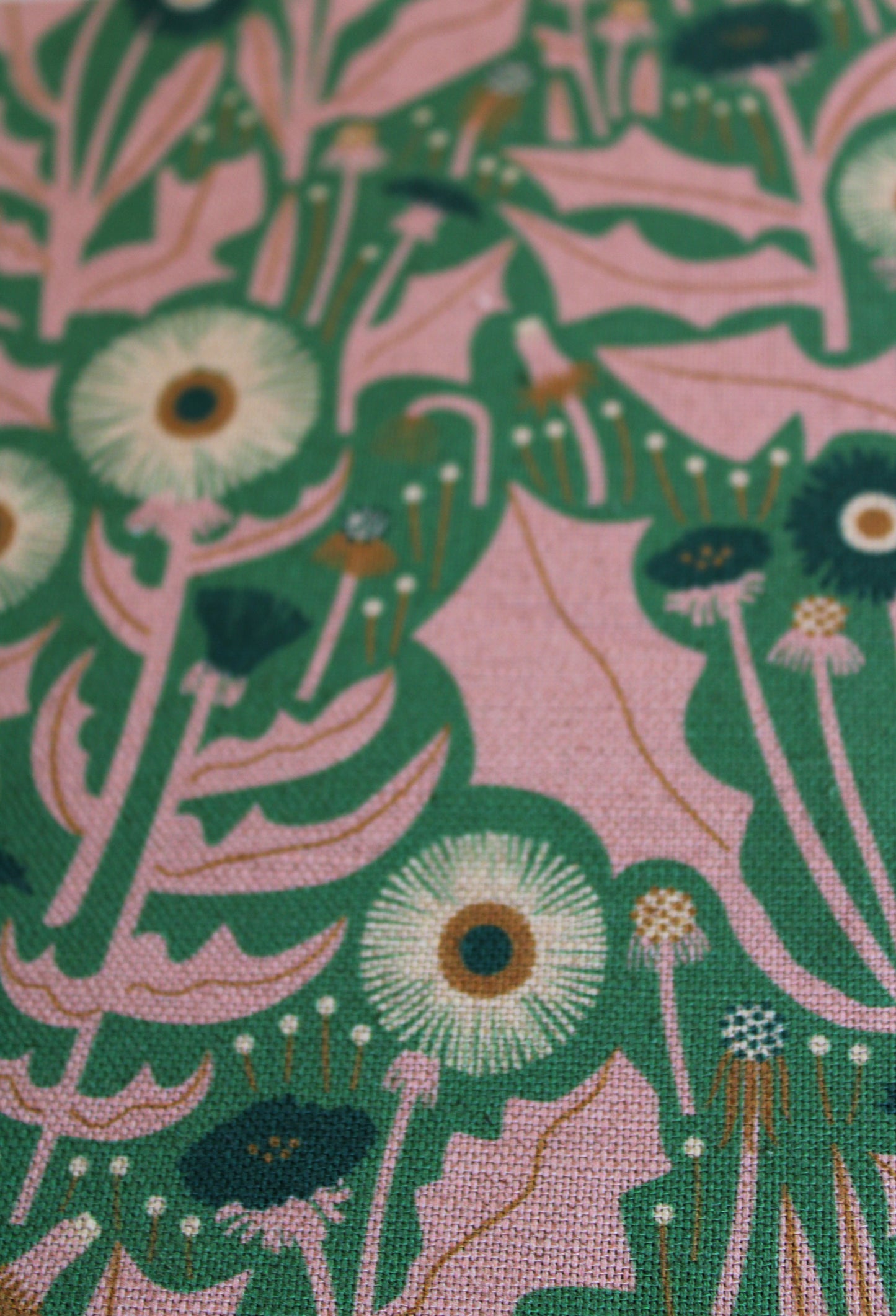 Dandelion Cotton Linen Fabric Green