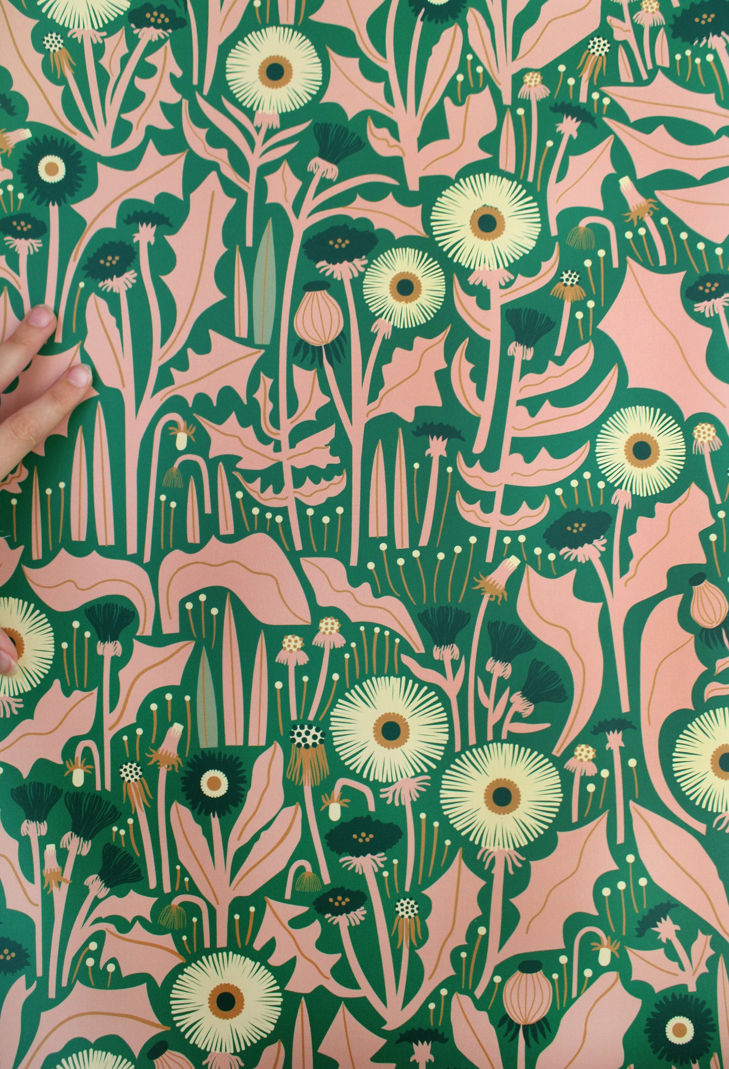 Dandelion Wallpaper Green Peel and Stick
