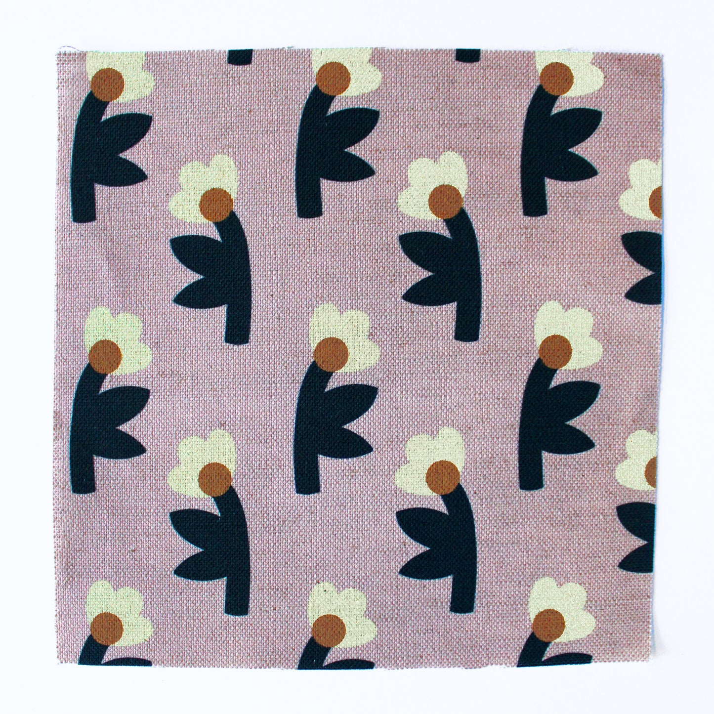 Evening Bloom Cotton Linen Fabric Blush