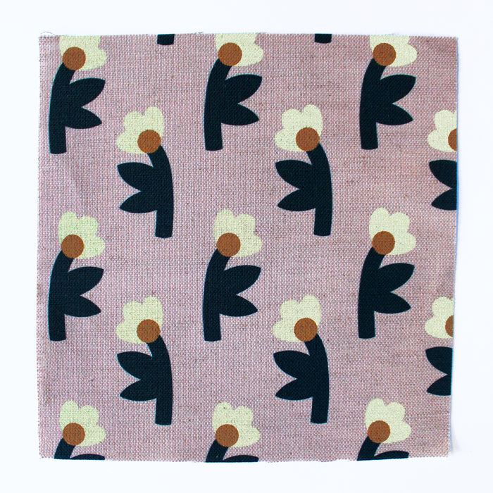 Evening Bloom Cotton Linen Fabric Blush