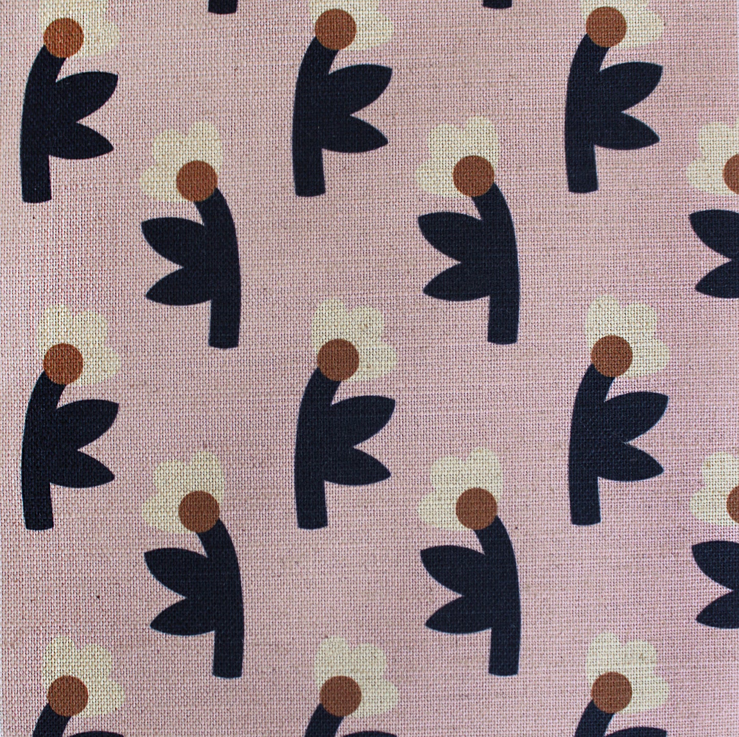 Evening Bloom Cotton Linen Fabric Blush