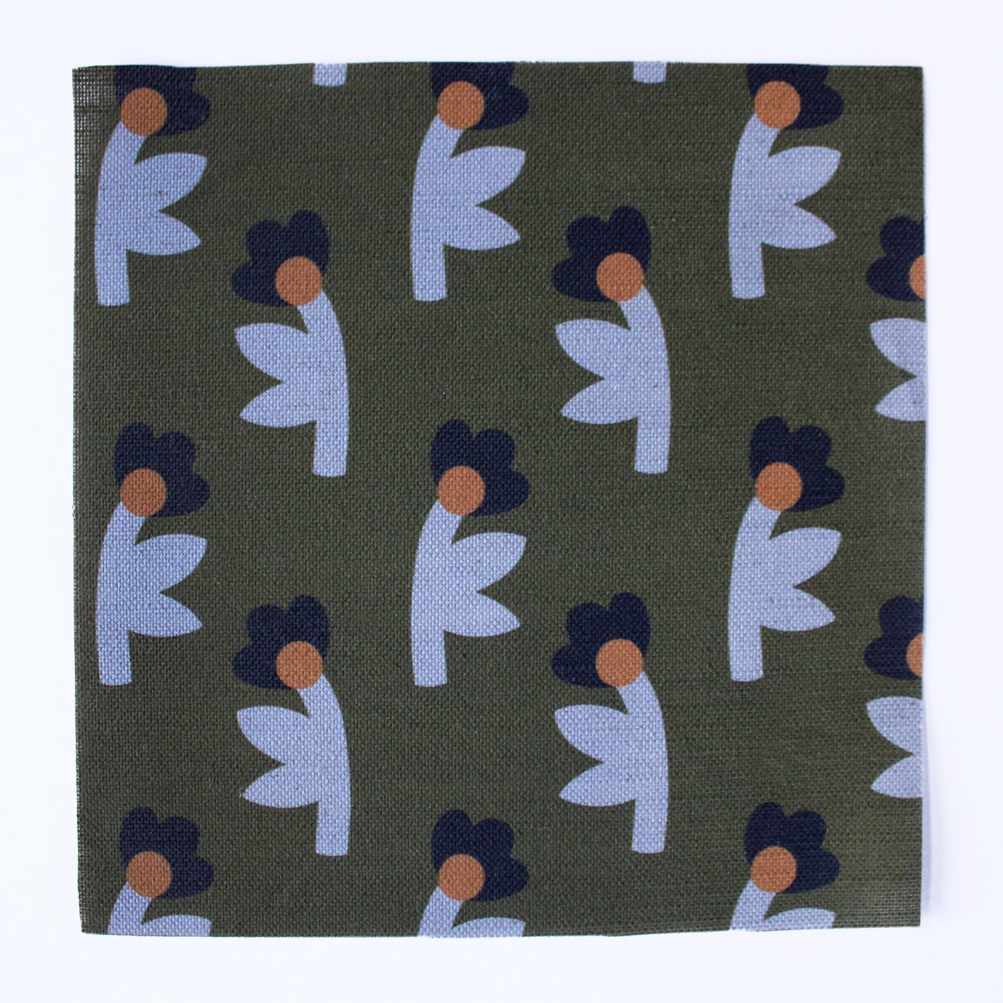 Evening Bloom Cotton Linen Fabric Olive