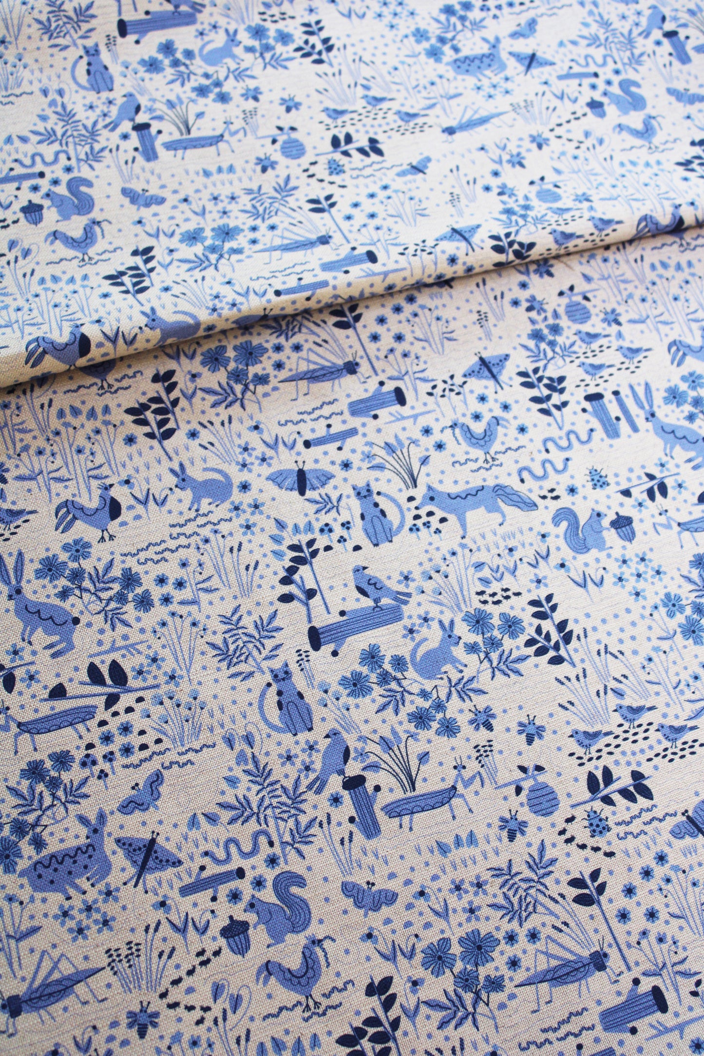 Garden Friends Cotton Linen Fabric Toile