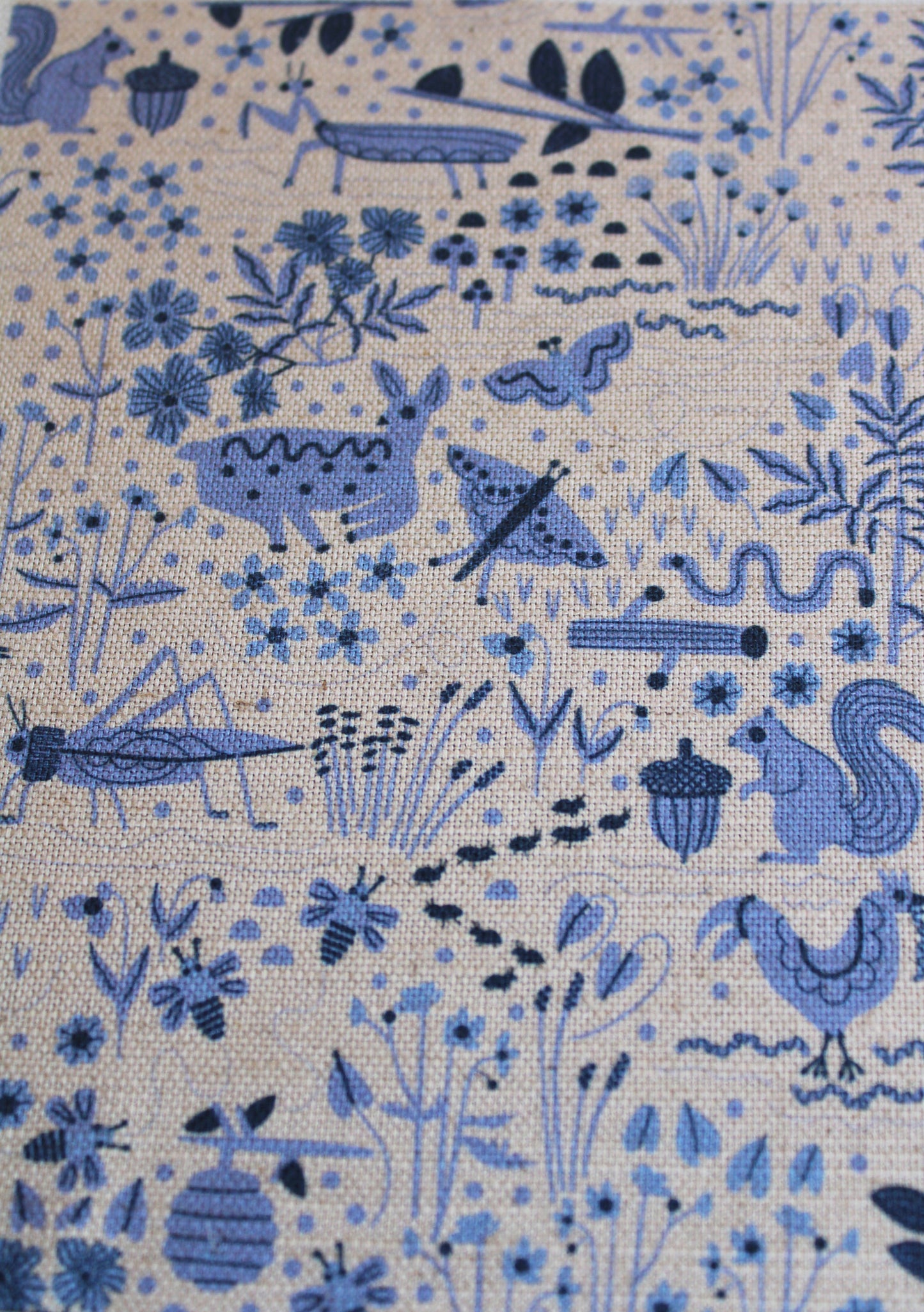 Garden Friends Cotton Linen Fabric Toile