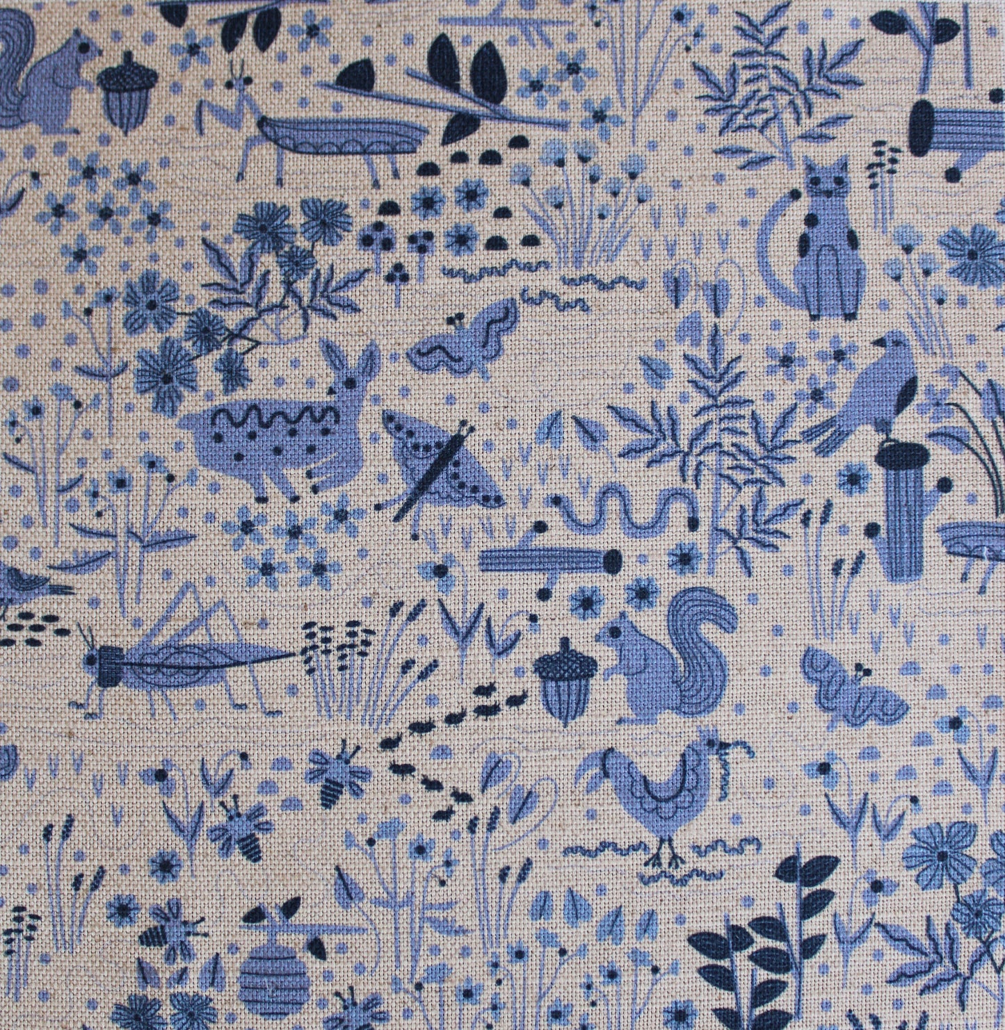 Garden Friends Cotton Linen Fabric Toile