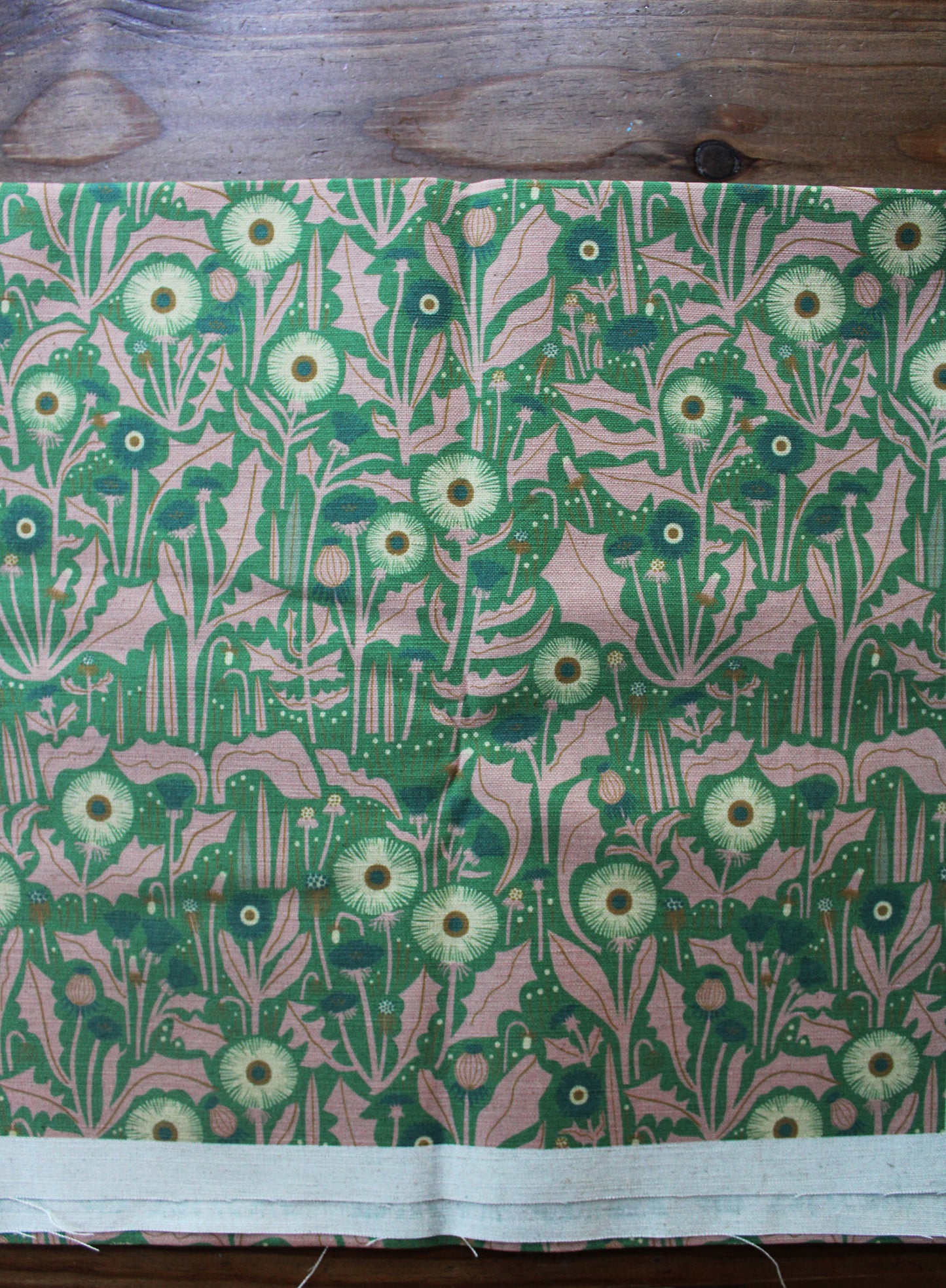 Dandelion Cotton Linen Fabric Green