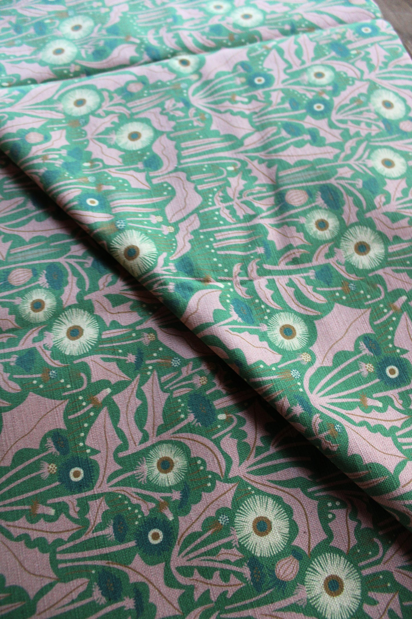 Dandelion Cotton Linen Fabric Green