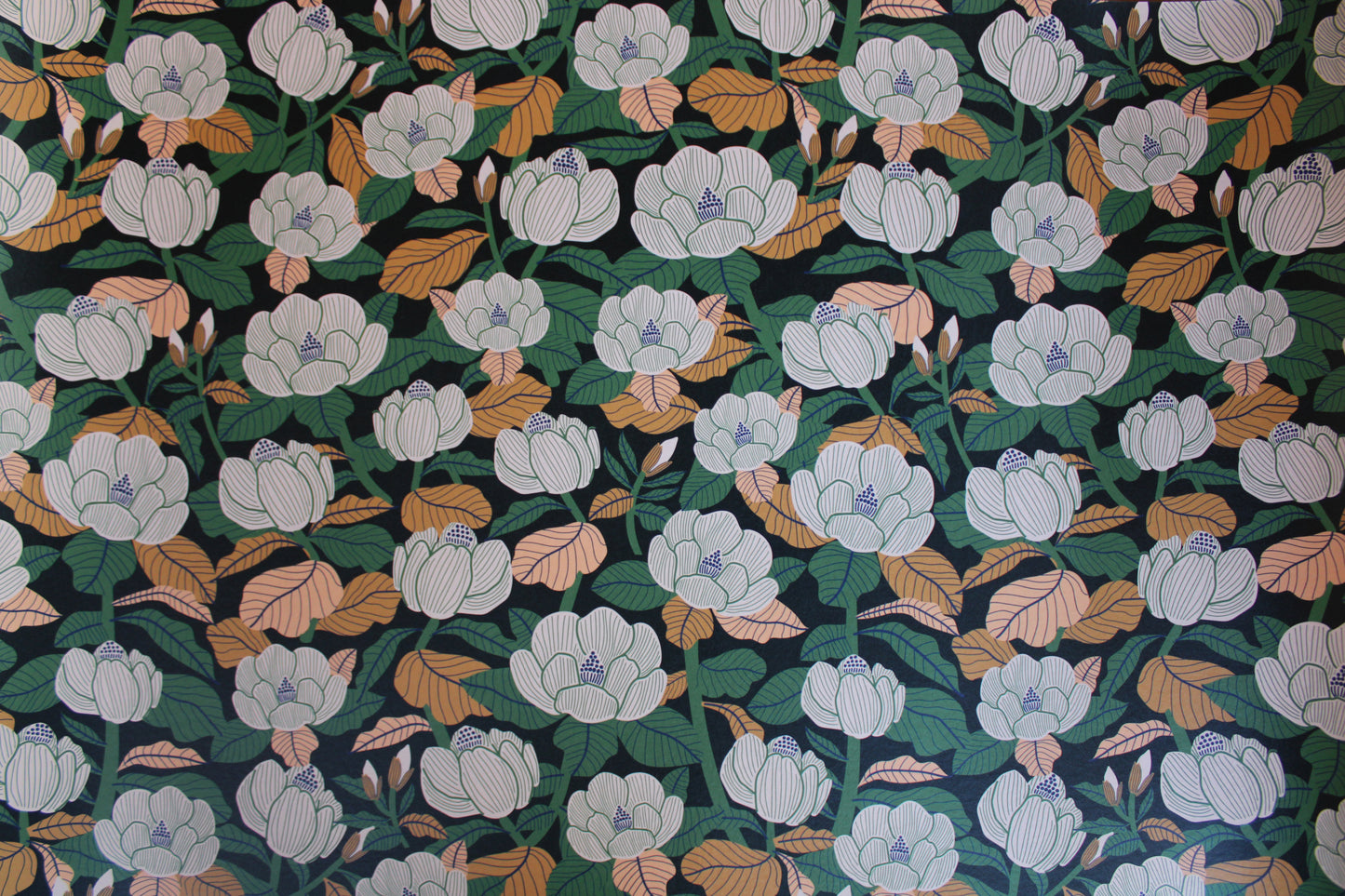Magnolia Wallpaper Black Peel and Stick