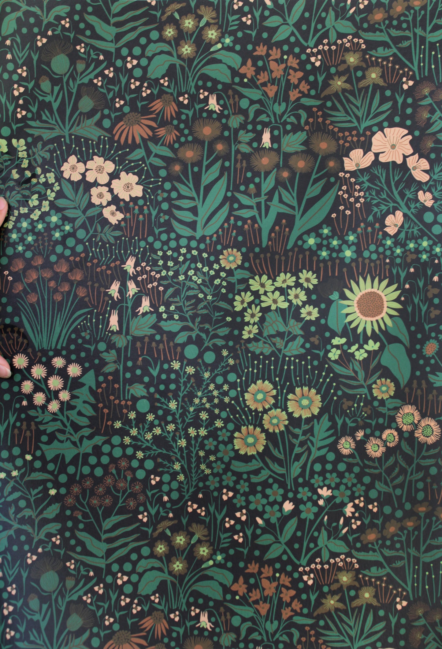 Wildflower Wallpaper Black