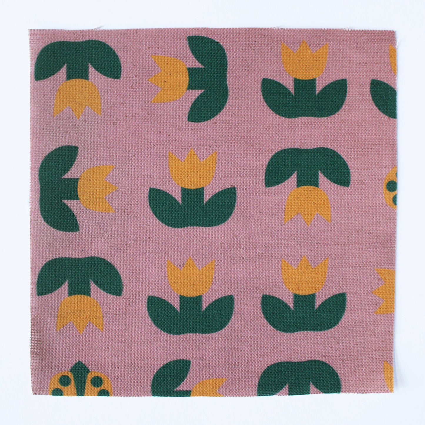 Ladybird Tulip Cotton Linen Fabric Eggplant