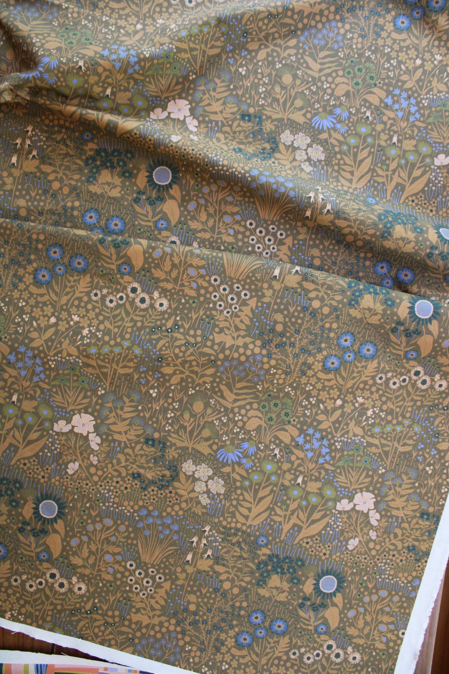 Wildflower Cotton Linen Fabric Brown