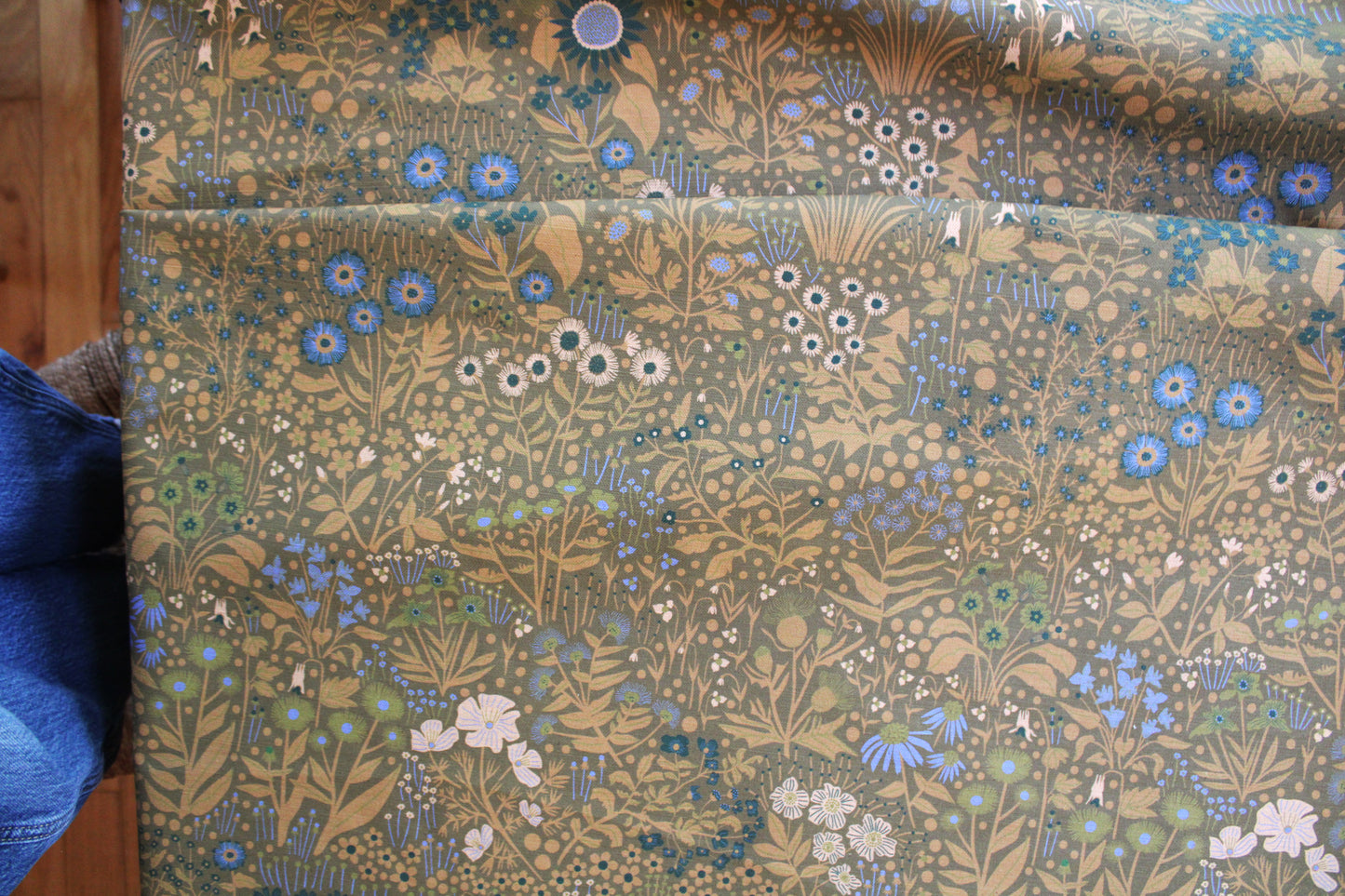 Wildflower Cotton Linen Fabric Brown