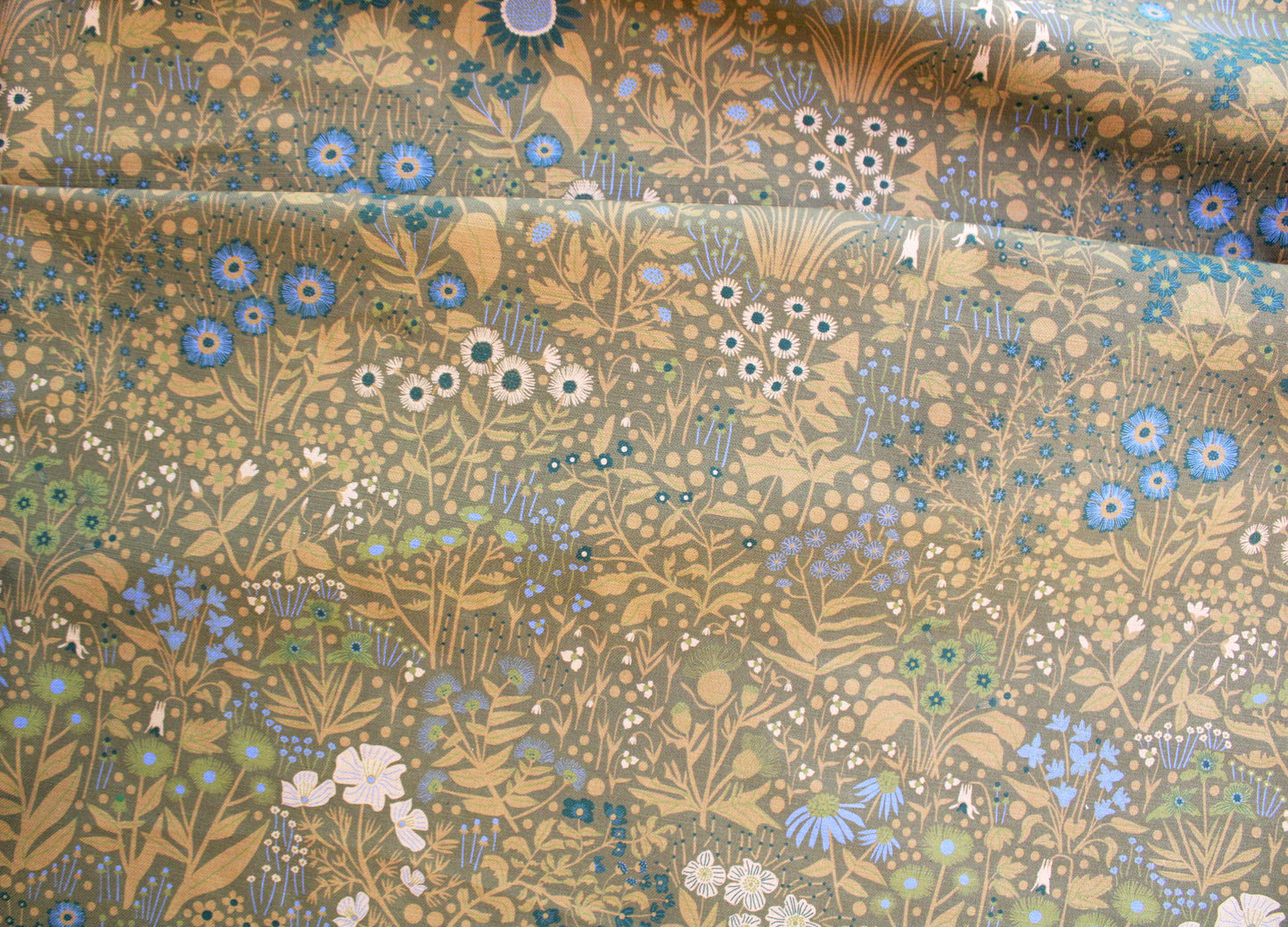 Wildflower Cotton Linen Fabric Brown