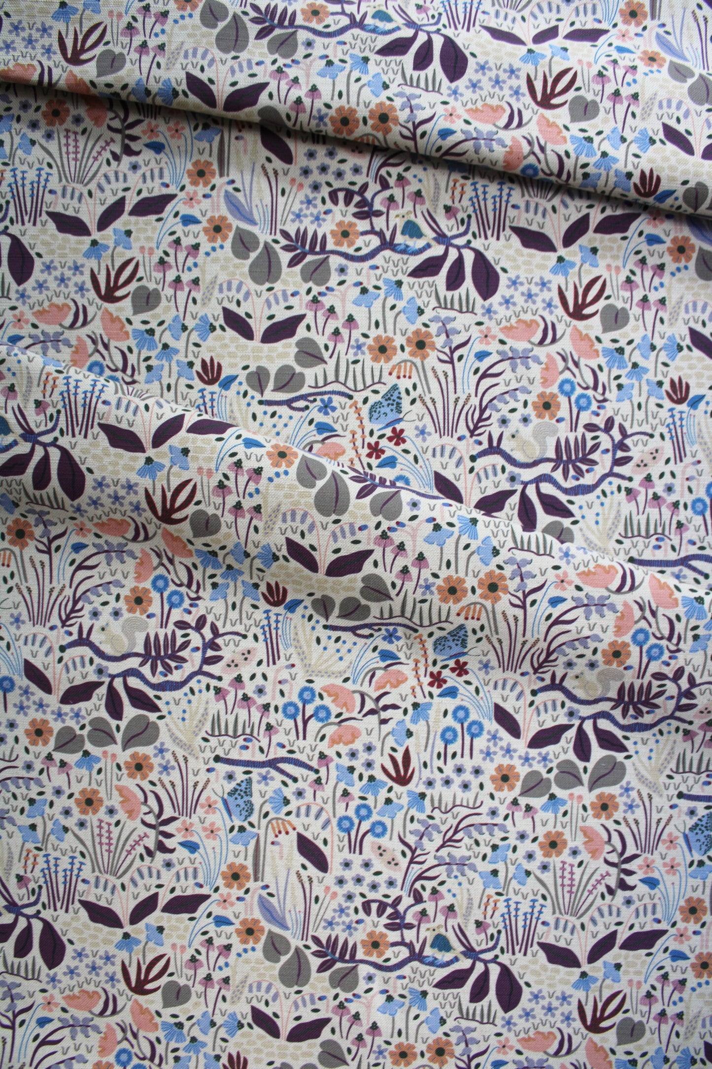 Wildwood Garden Cotton Linen Fabric Natural