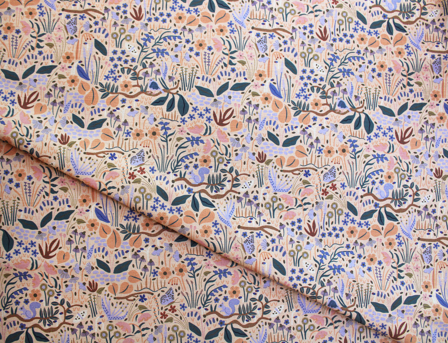 Wildwood Garden Cotton Linen Fabric Peach