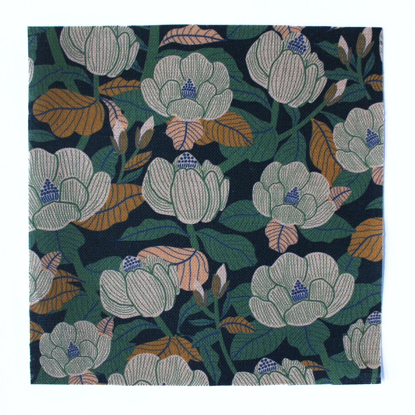 Magnolia Cotton Linen Fabric Black