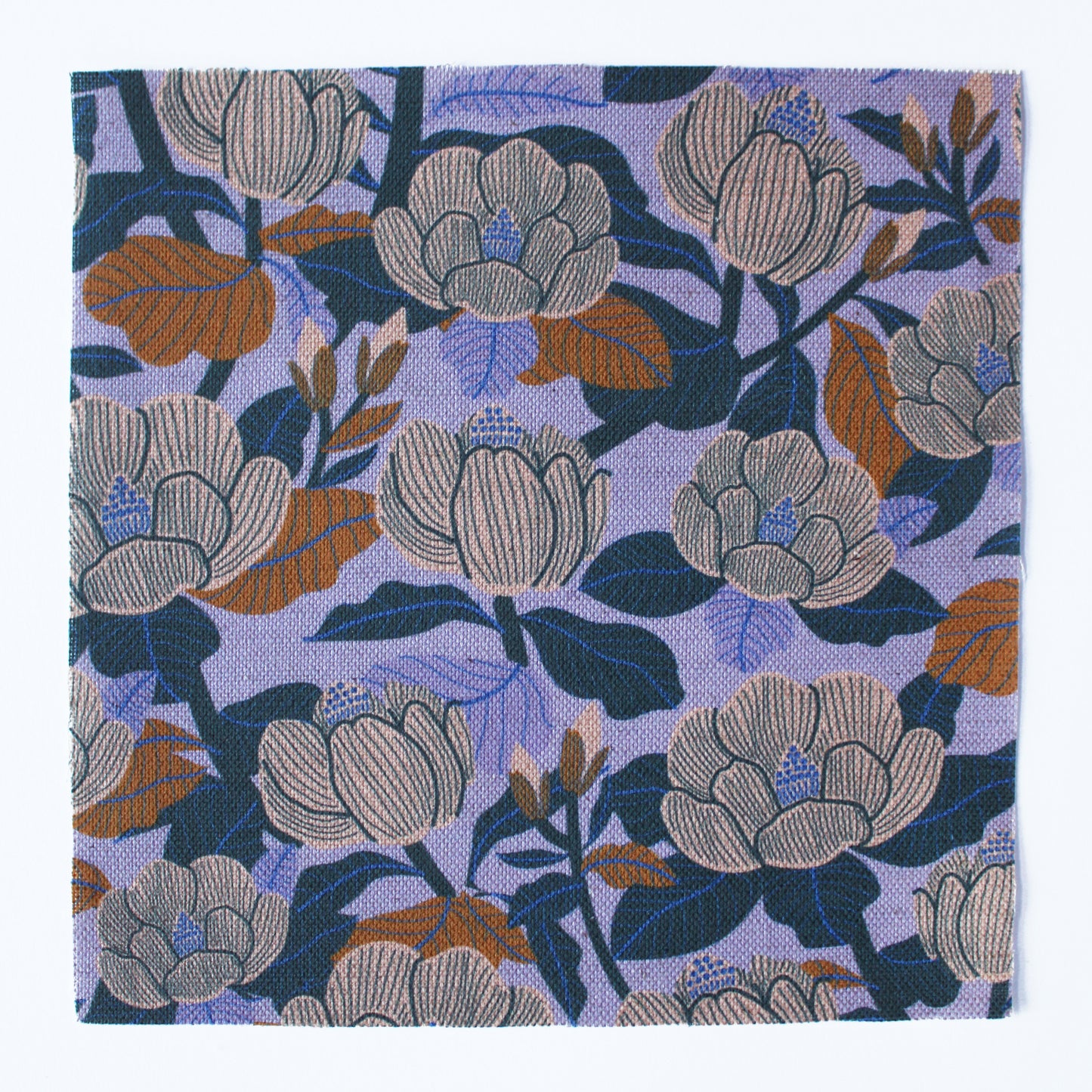 Magnolia Cotton Linen Fabric Blue