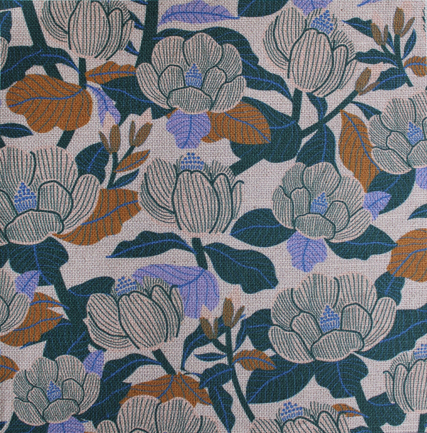 Magnolia Cotton Linen Fabric Morning Glory