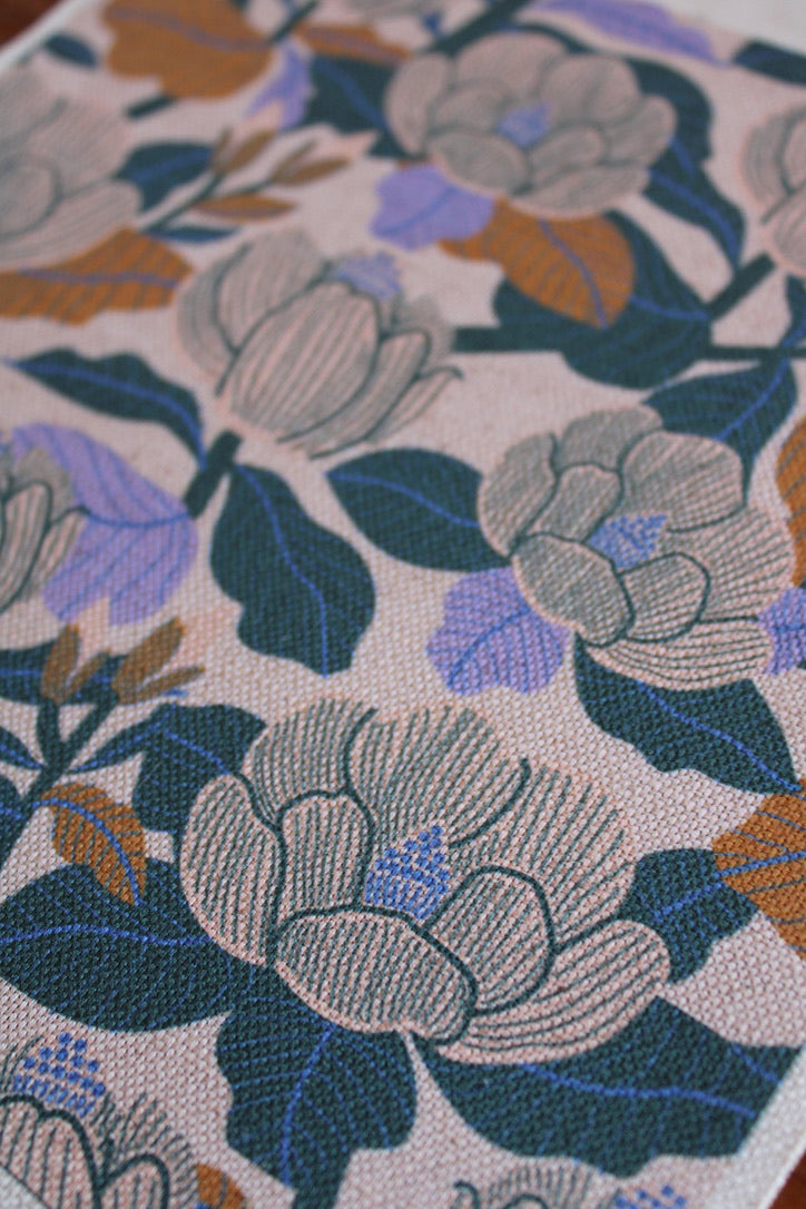 Magnolia Cotton Linen Fabric Morning Glory