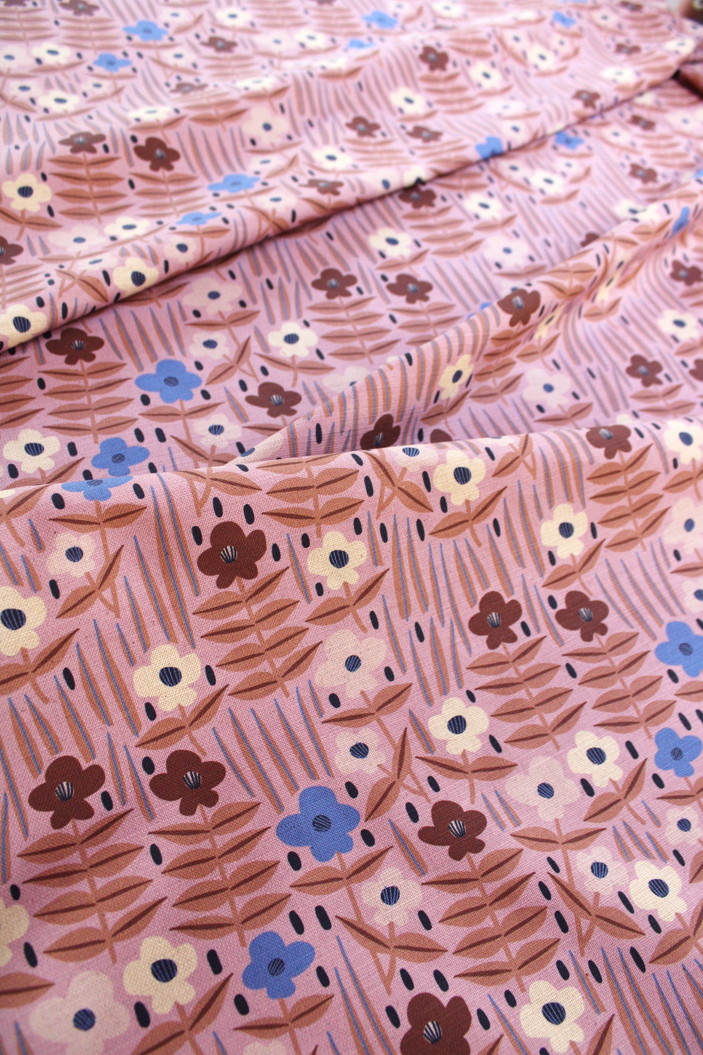 Moonflower Cotton Linen Fabric Sunrise