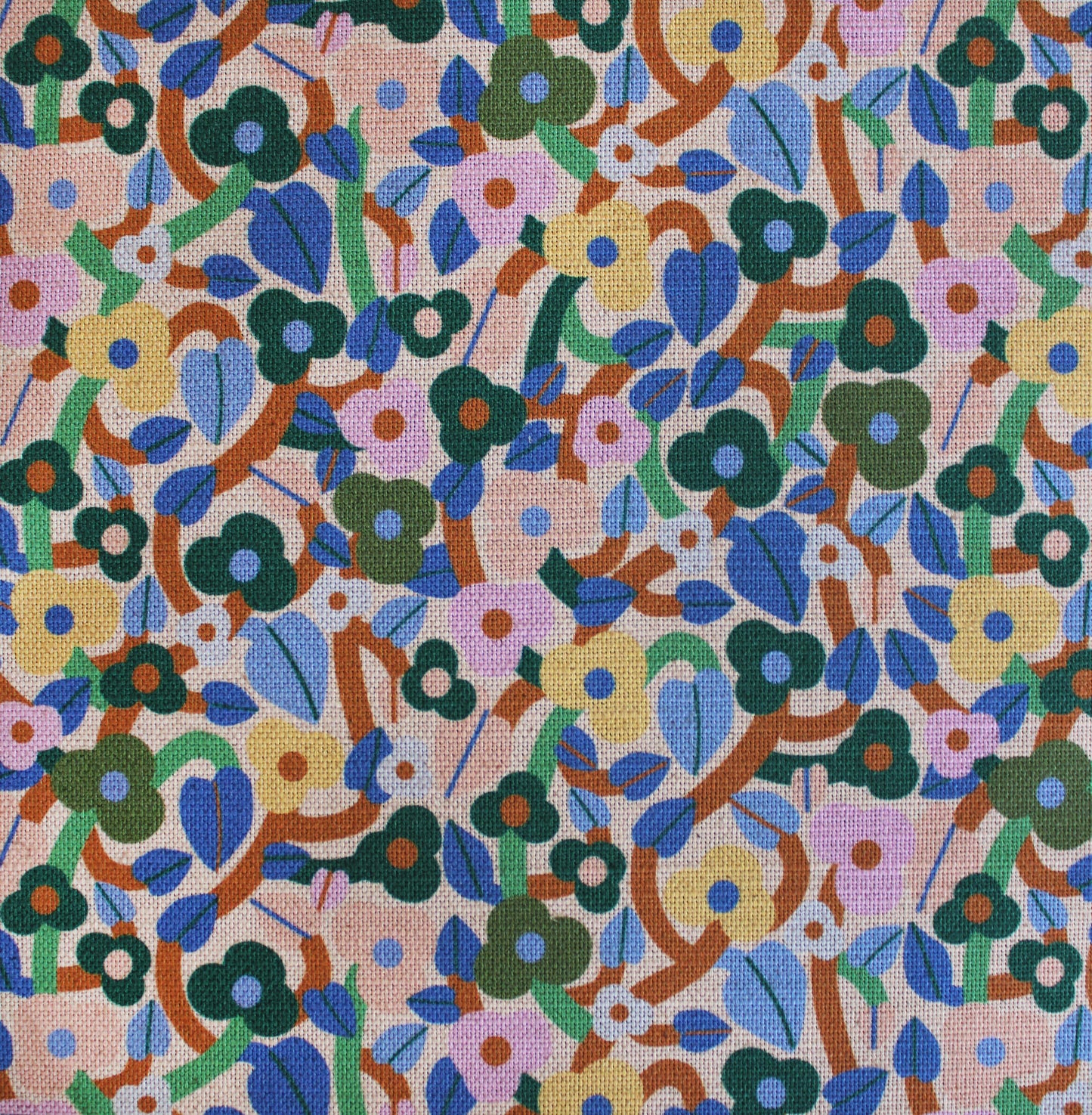 Summer Bramble Cotton Linen Fabric Garden