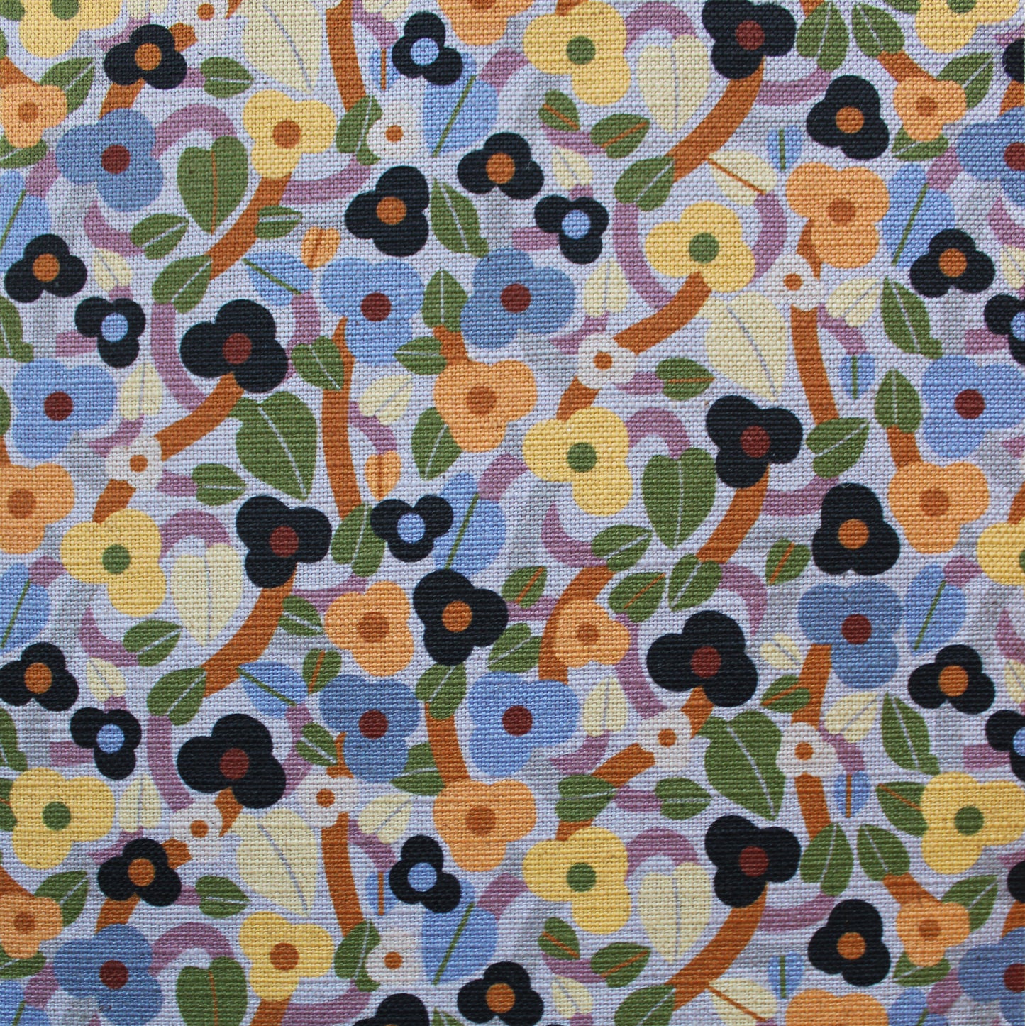 Colorful floral pattern on fabric
