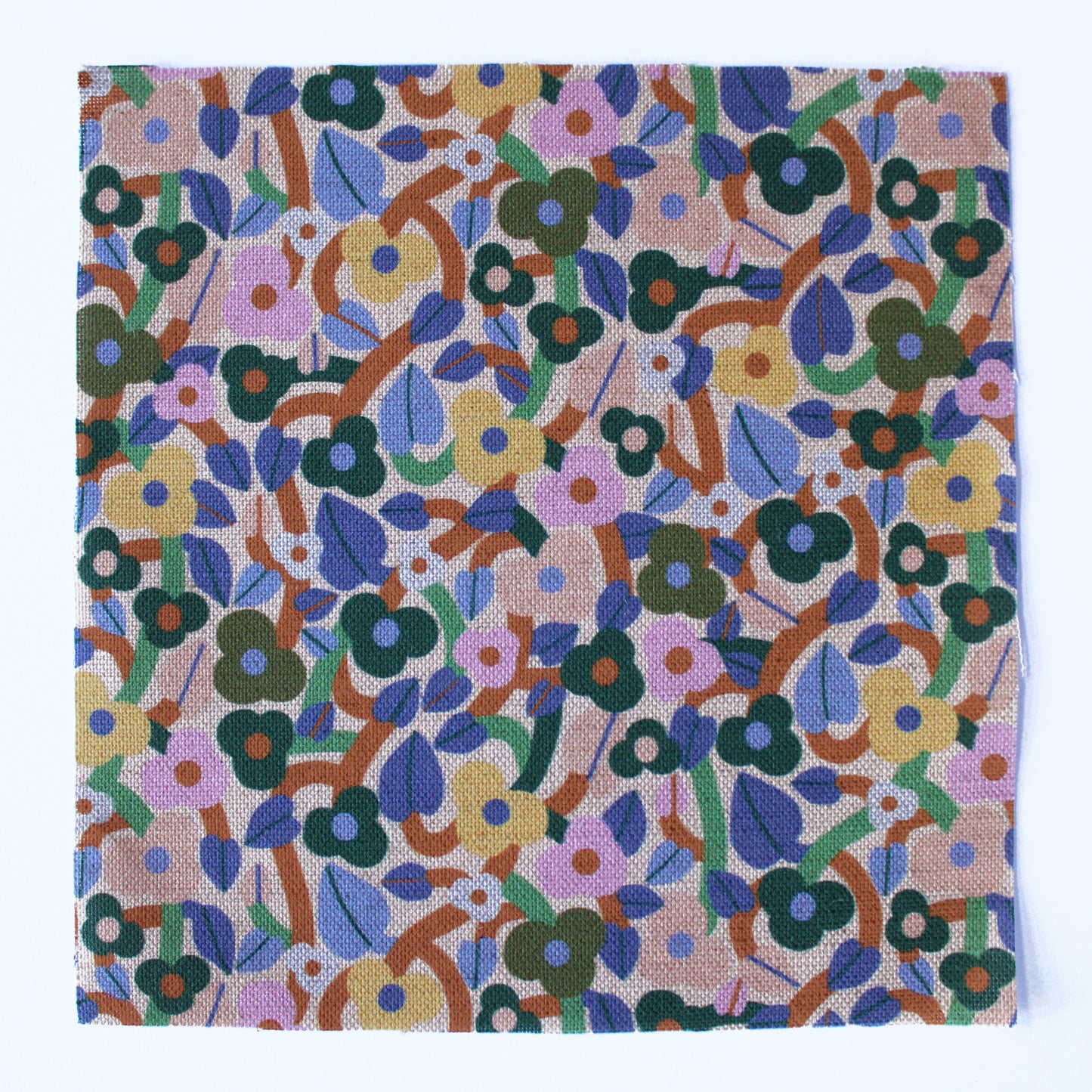 Summer Bramble Cotton Linen Fabric Garden