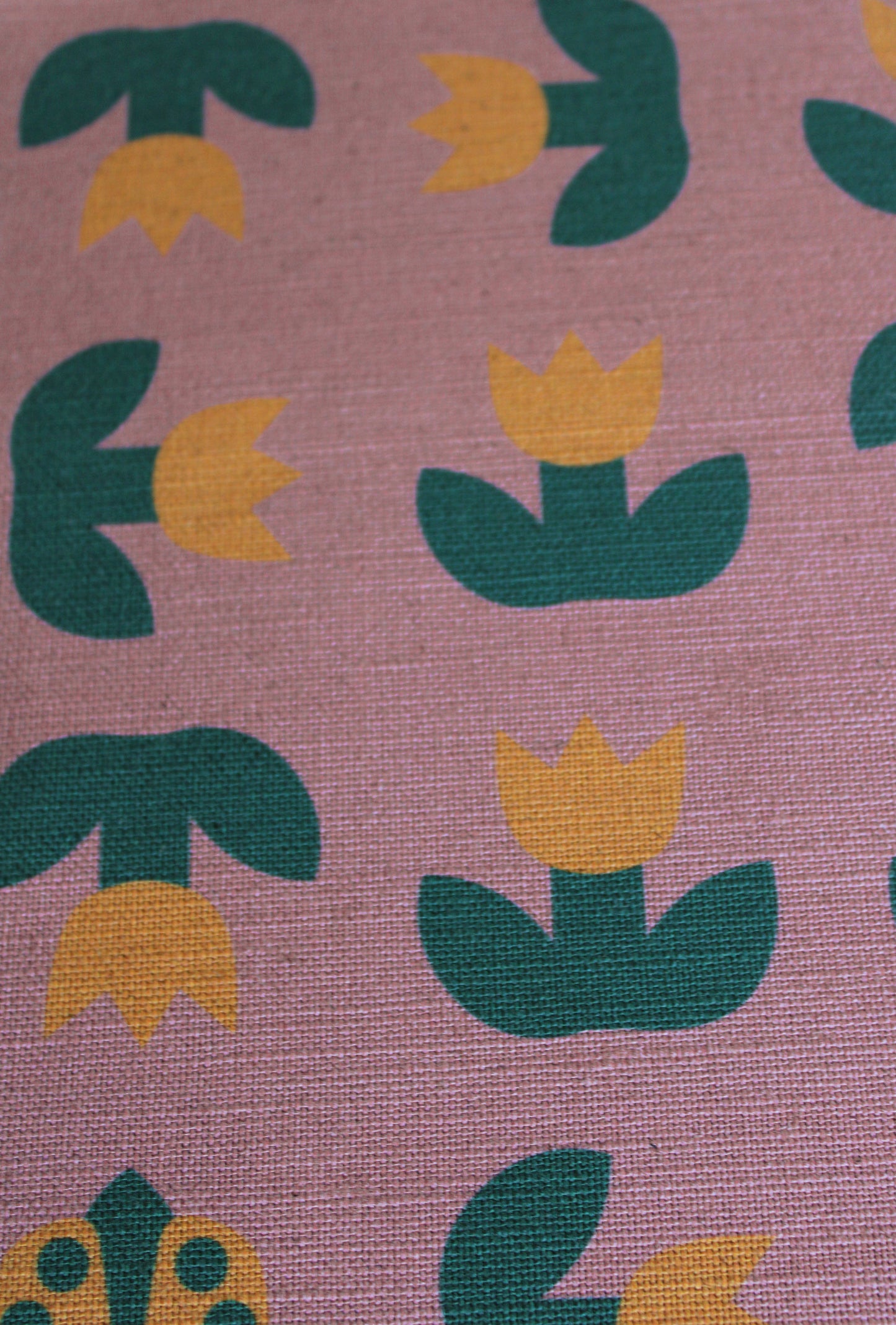 Ladybird Tulip Cotton Linen Fabric Eggplant