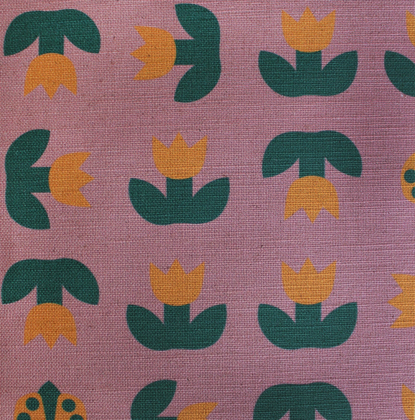 Ladybird Tulip Cotton Linen Fabric Eggplant