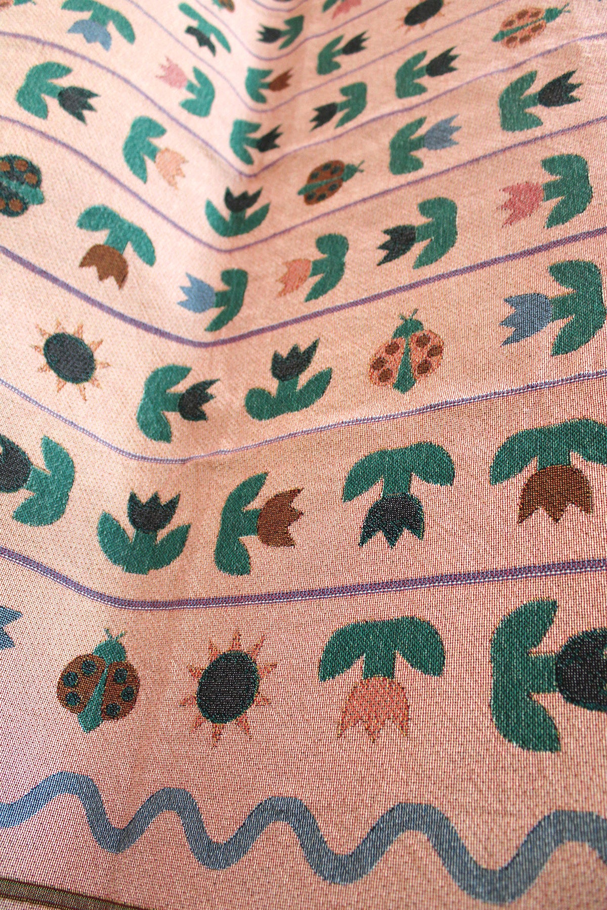 Ladybird Tulip Throw Blanket Tapestry Peach