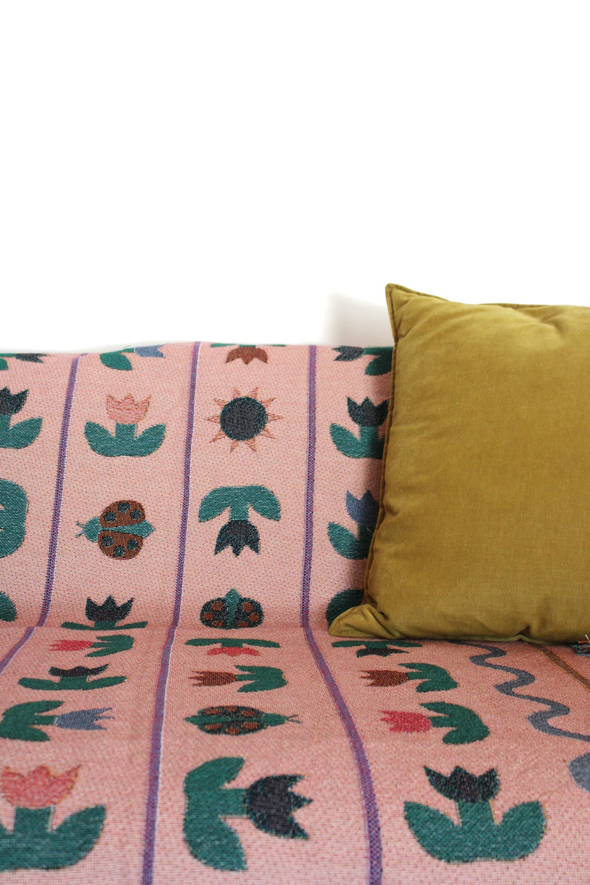 Ladybird Tulip Throw Blanket Tapestry Peach