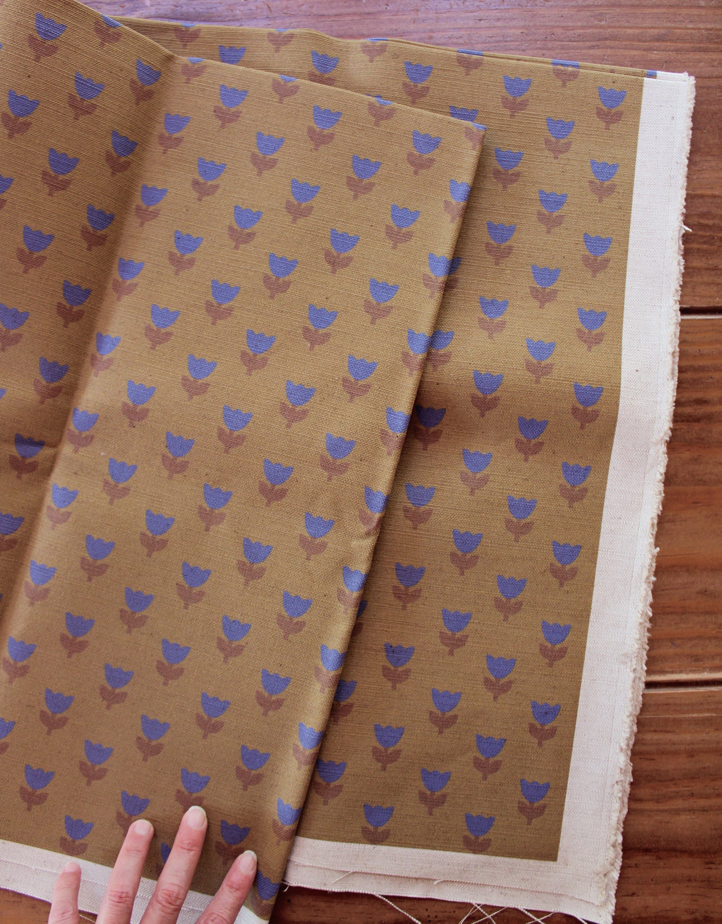 Tulip Tango Cotton Linen Fabric Brown