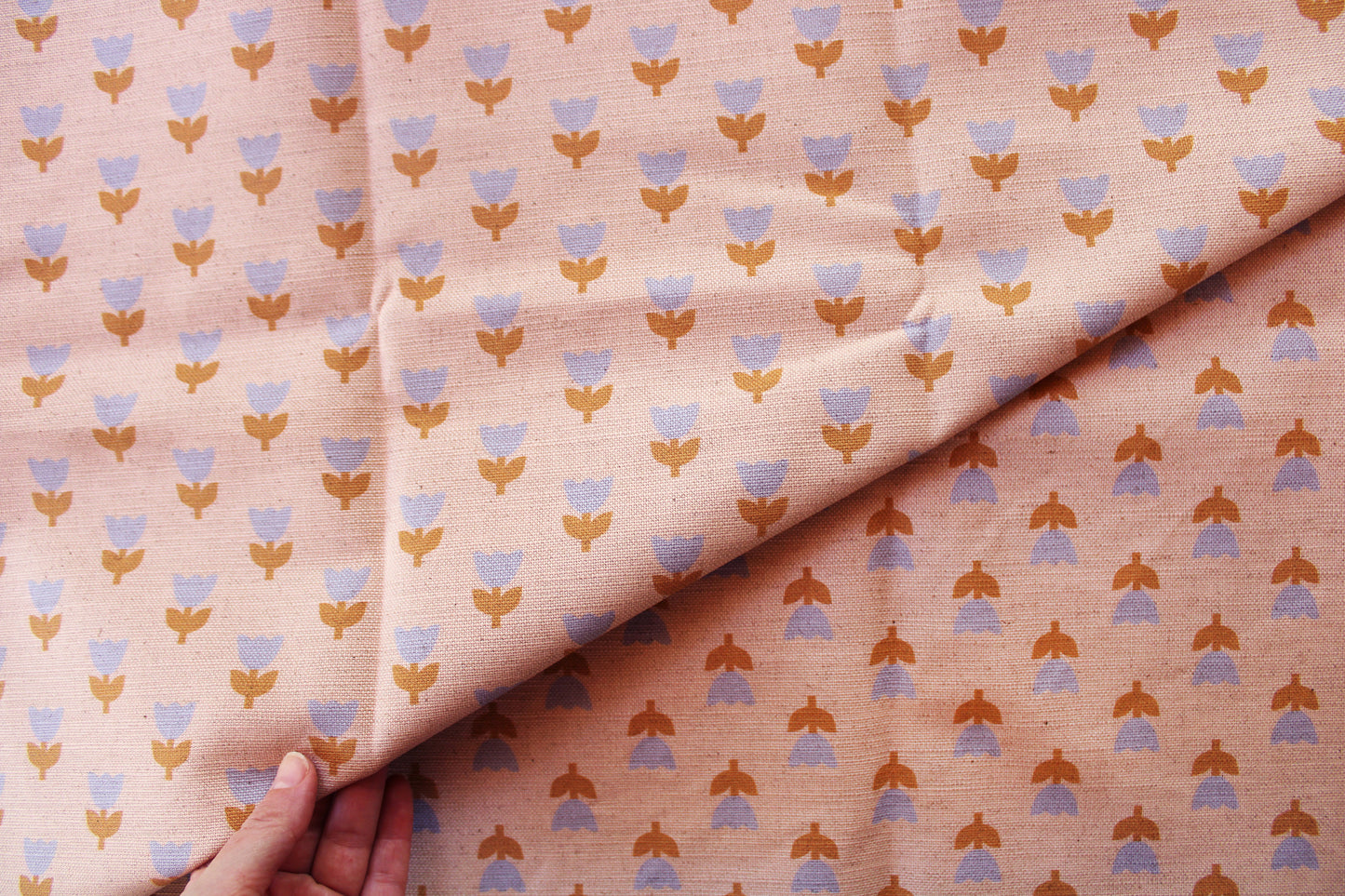 Tulip Tango Cotton Linen Fabric Peach